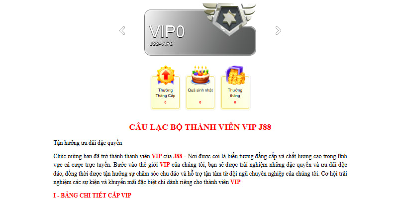 Chương trình vip J88 với nhiều đặt quyền